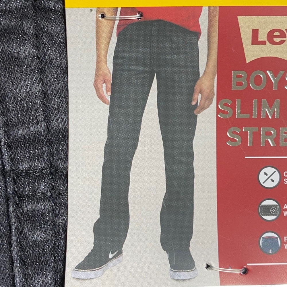 Levis Boys 511 Slim Flex Stretch Jeans Black Size 7 Regular NWT - Picture 9 of 12